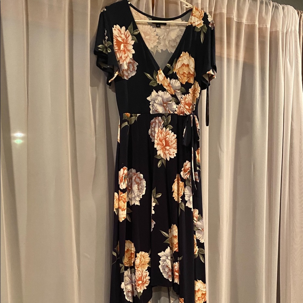 Navy floral Print Fortune + Ivy dress